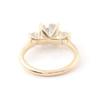 Cushion Cut Moissanite Diamond Ring, Two Side Round Cut Diamond Ring