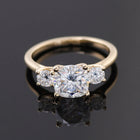 Cushion Cut Moissanite Diamond Ring, Two Side Round Cut Diamond Ring