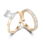Emerald Cut Moissanite Ring set