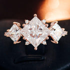 Princess Cut Moissanite Diamond Three Stone Diamond ring