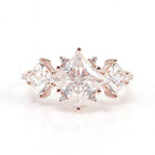 Princess Cut Moissanite Diamond Three Stone Diamond ring