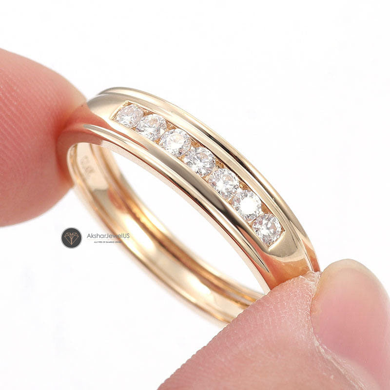 2.50mm Round Cut Channel Setting Moissanite Ring