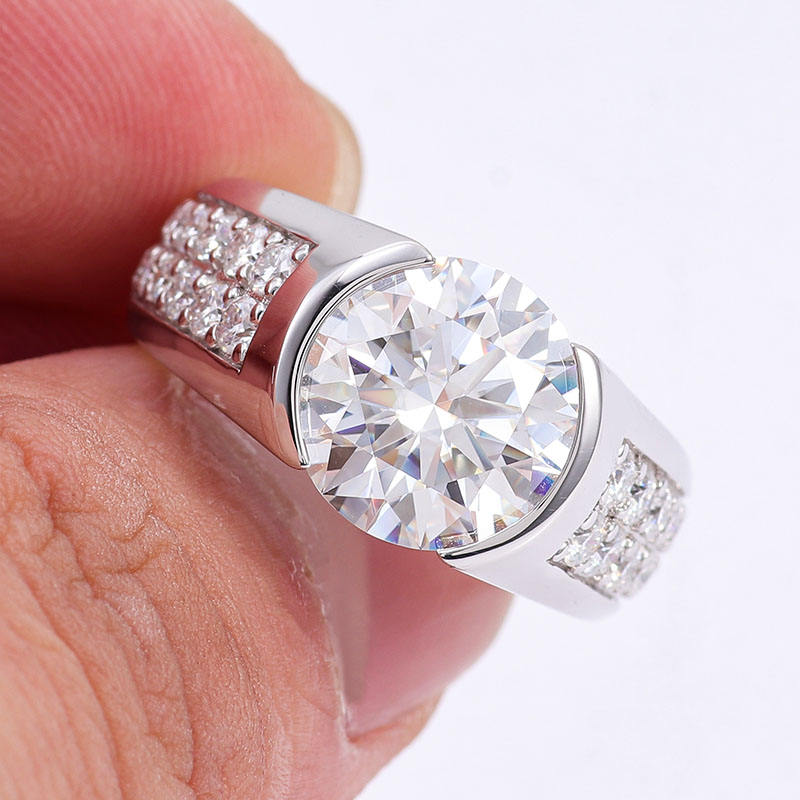 Side stone ring, diamond ring for her, anniversary gifts, Moissanite diamond ring, ring For Her