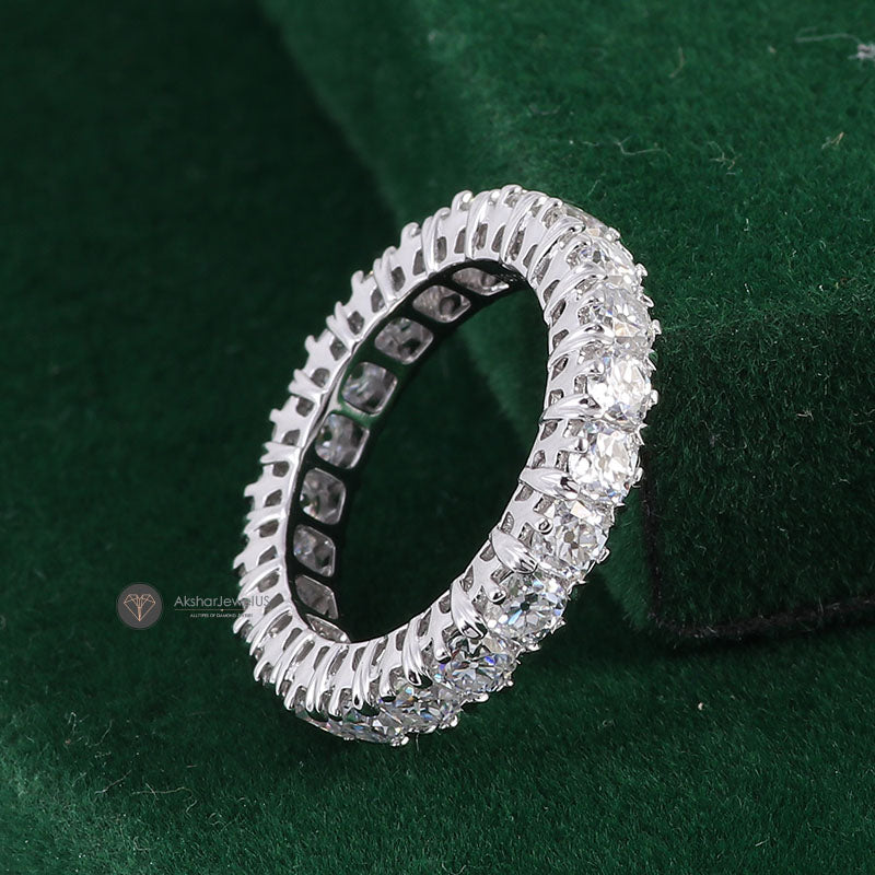 Round Old European Cut Moissanite Full Eternity Band