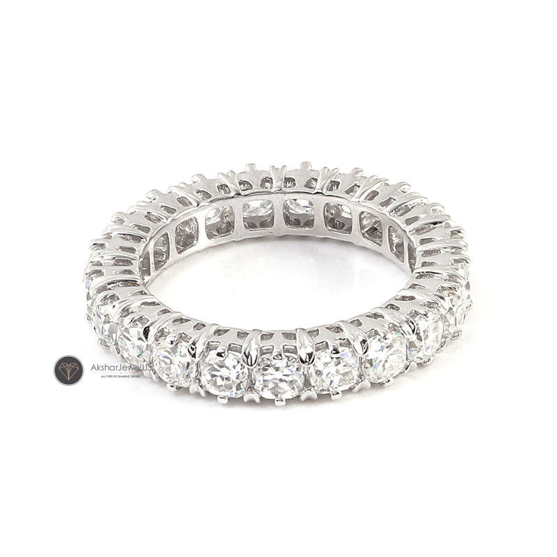 Round Old European Cut Moissanite Full Eternity Band