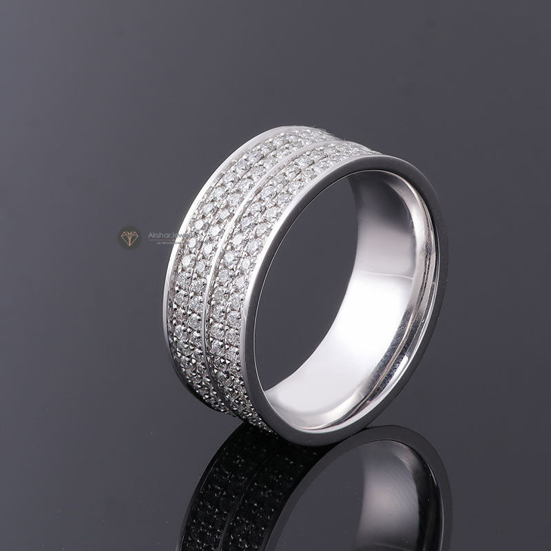 Micro Pave Set Full Eternity Moissanite Diamond Wedding Band