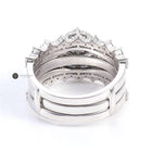 Fancy Blue Pear Moissanite Halo Engagement Ring Set