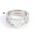 Round 1.50ct Moissanite Twist Band Bridal Wedding Ring Set
