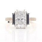 4.00CT Crushed Ice Elongated Radiant Cut Three Stone Ring