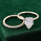 Pear Lab Grown Diamond Wedding Ring Set, Full Eternity Matching Band