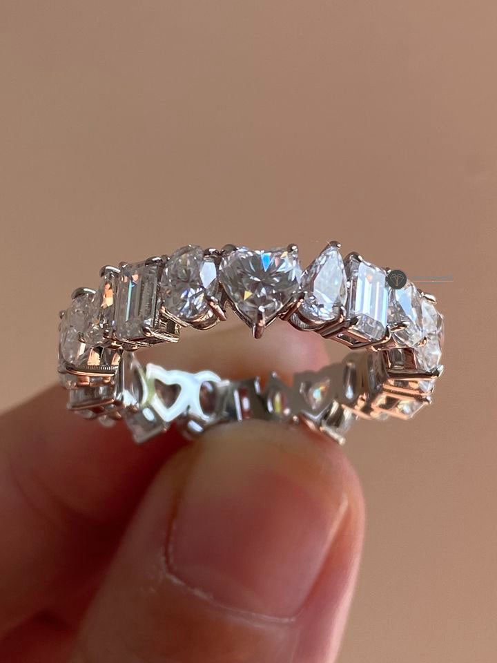 Antique Multi Shape Moissanite Diamond Full Eternity Band