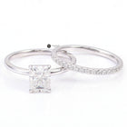Elegant Radiant Cut Solitaire Moissanite Wedding Ring Set