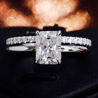 Elegant Radiant Cut Solitaire Moissanite Wedding Ring Set