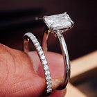 Elegant Radiant Cut Solitaire Moissanite Wedding Ring Set