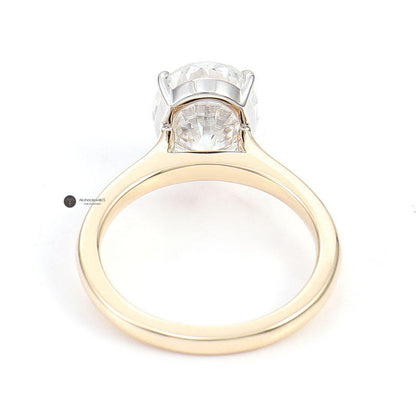 1.00CT to 5.00CT Oval Cut Two Tone Moissanite Solitaire Engagement Ring