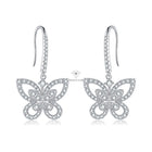 Butterfly Dangle Drop Earring, Moissanite Earrings