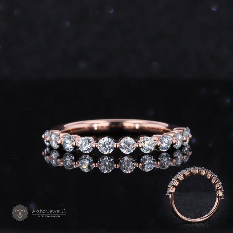 2.5mm Floating Bubble Bezel Set Half Eternity Band