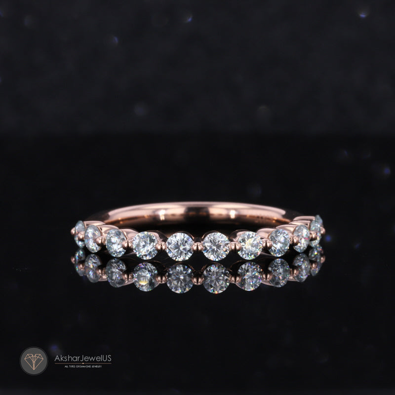 2.5mm Floating Bubble Bezel Set Half Eternity Band