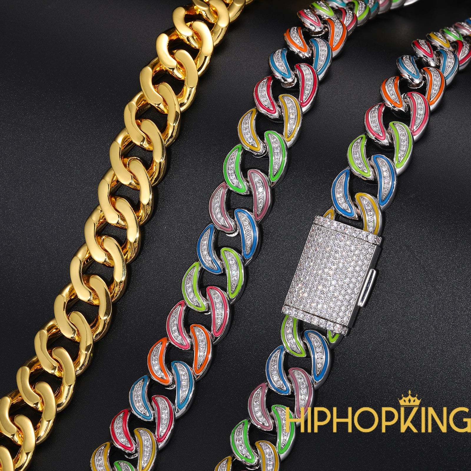 Glow In The Dark Miami Cuban Link Chain Necklace & Bracelet