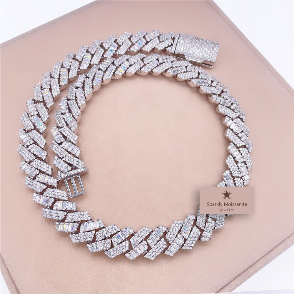 925 Silver Iced Out Cuban Link Bracelet