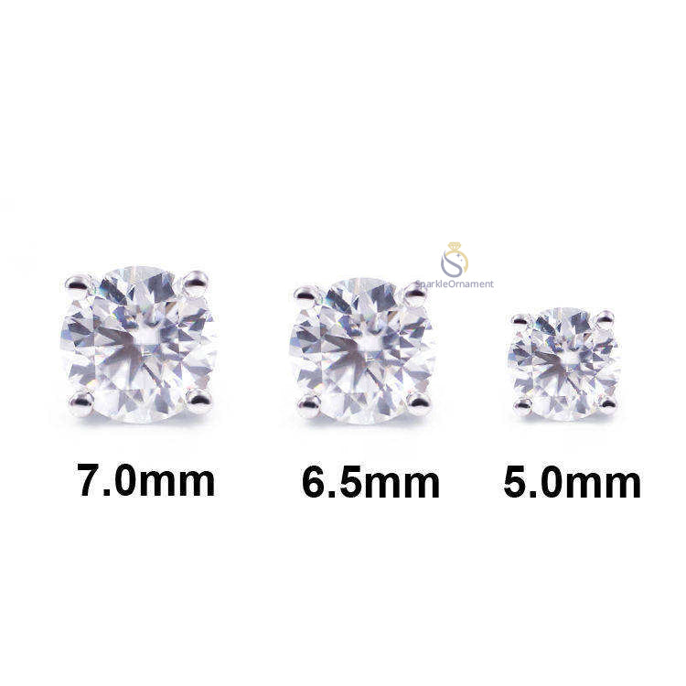 Round Lab Grown Diamond Stud Earring For Women