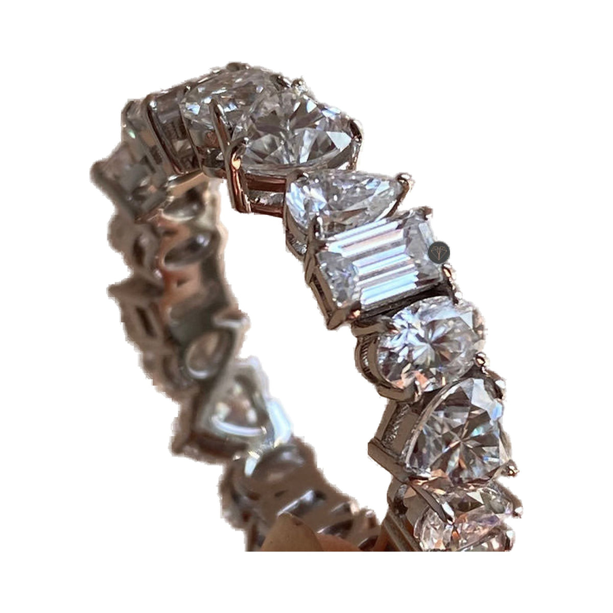 Antique Multi Shape Moissanite Diamond Full Eternity Band from Carat and Kraft, on white