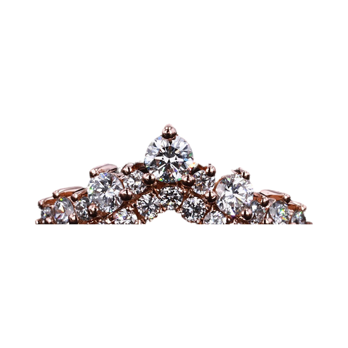 curved Moissanite Diamond Wedding Band With Chevron Style from Carat and Kraft, on white