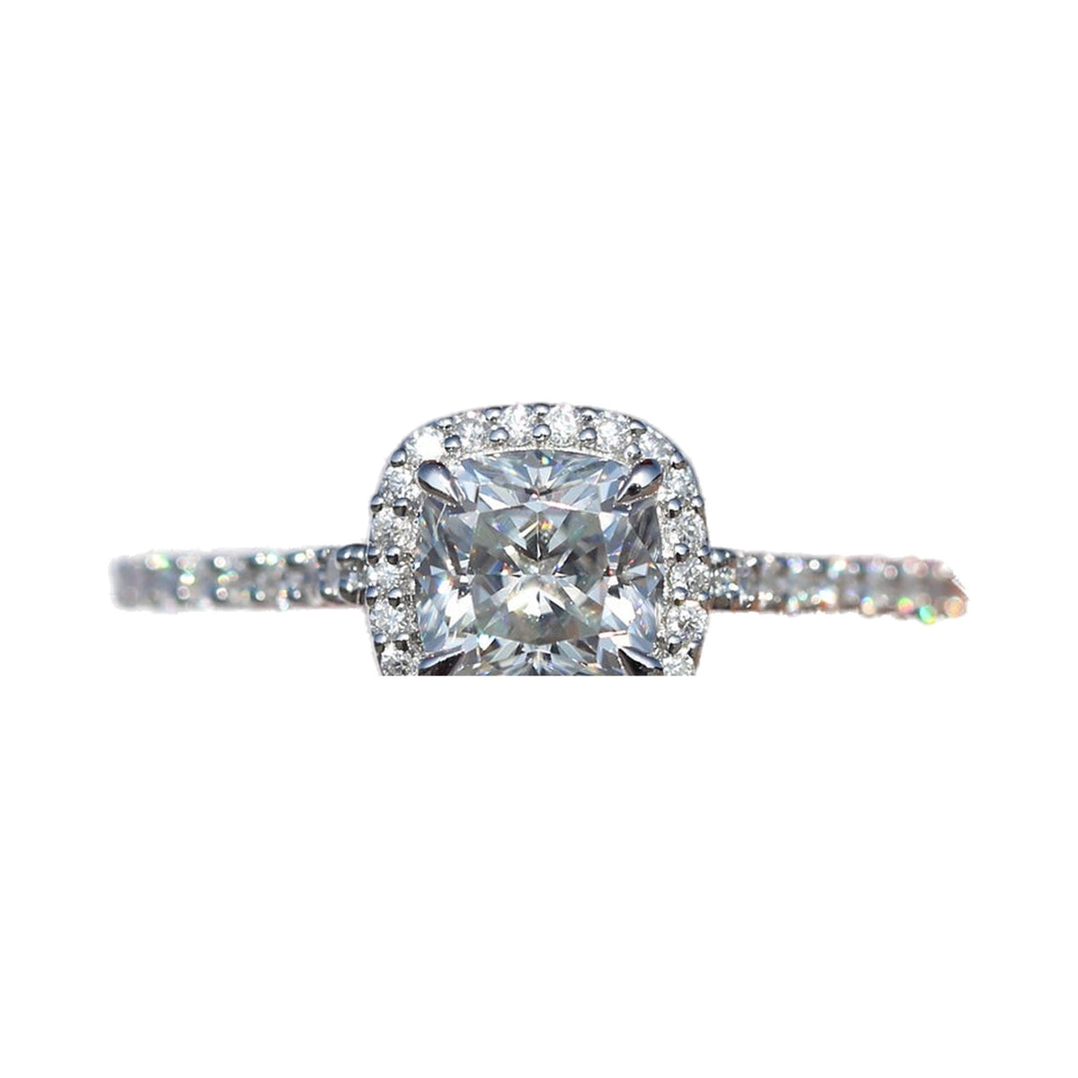 Cushion Halo Lab Grown Diamond Engagement Ring from Carat and Kraft, on white