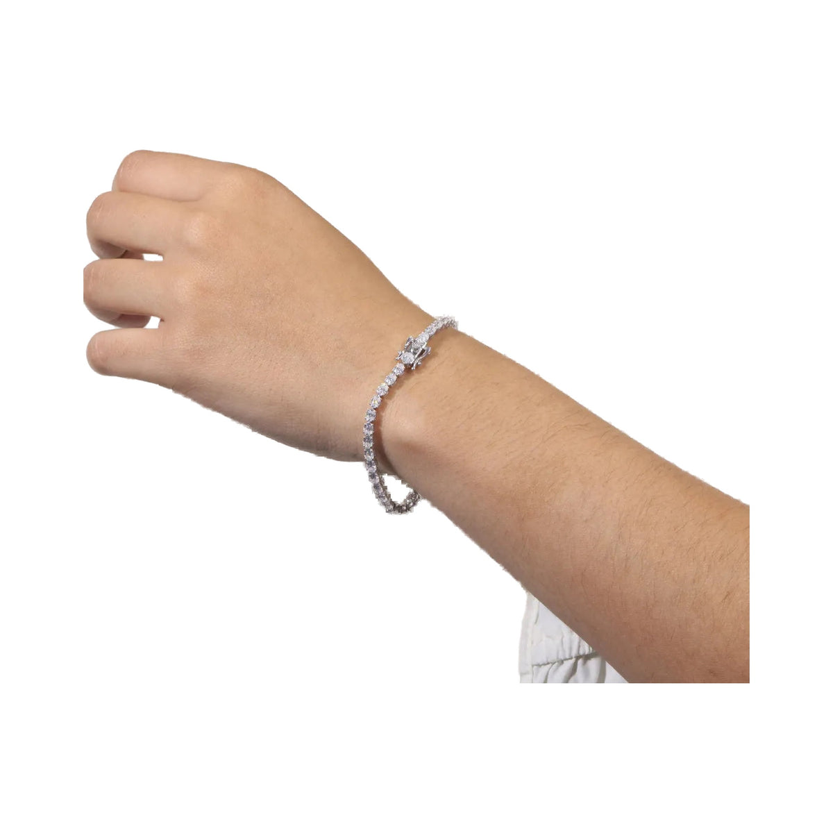East West Oval Diamond Tennis Necklace and Bracelet from Carat and Kraft, on white