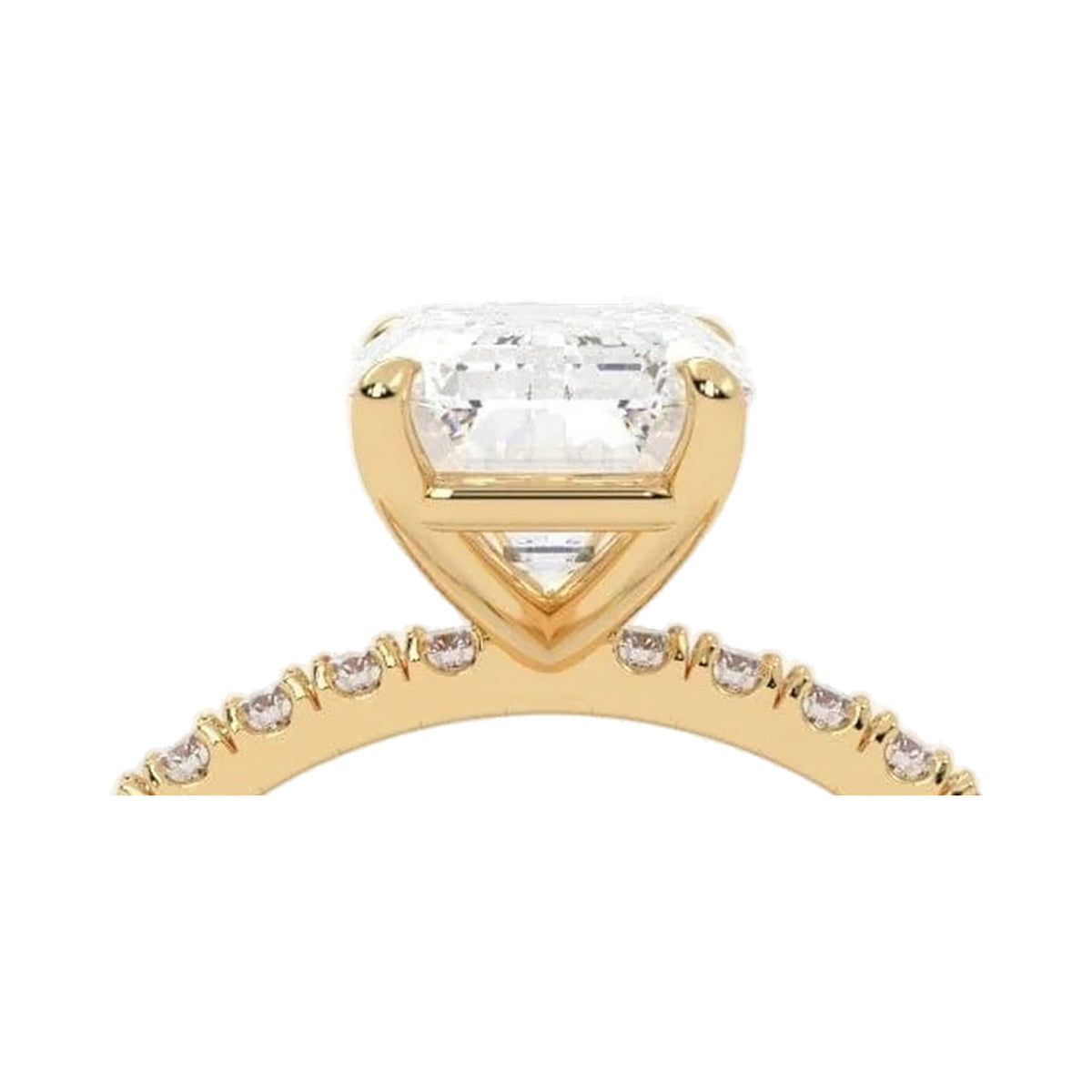 Emerald Cut Moissaite Diamond Engagement Ring from Carat and Kraft, on white