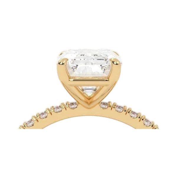 Emerald Cut Moissaite Diamond Engagement Ring from Carat and Kraft, on white