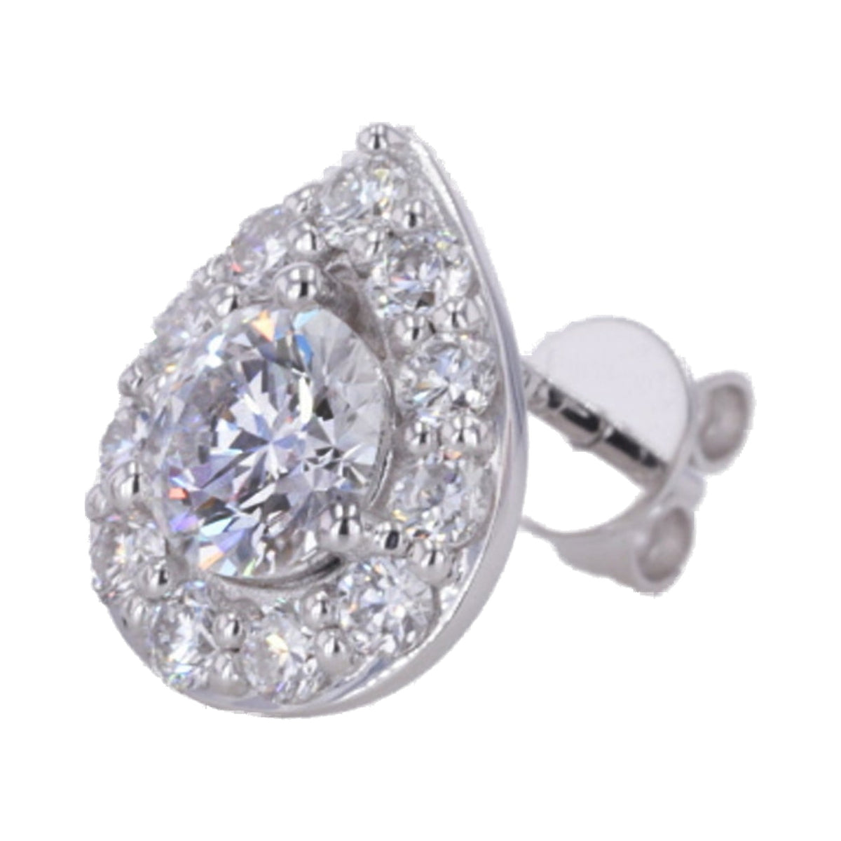 Round Cut Lab Grown Diamond Halo Studs Earrings from Carat and Kraft, on white