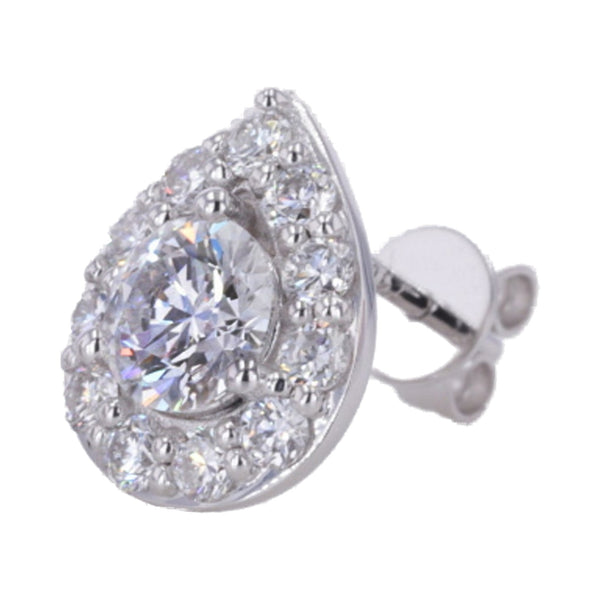 Round Cut Lab Grown Diamond Halo Studs Earrings from Carat and Kraft, on white