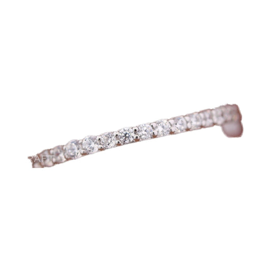 Full Eternity Style Moissanite Pretty Wedding Band from Carat and Kraft, on white
