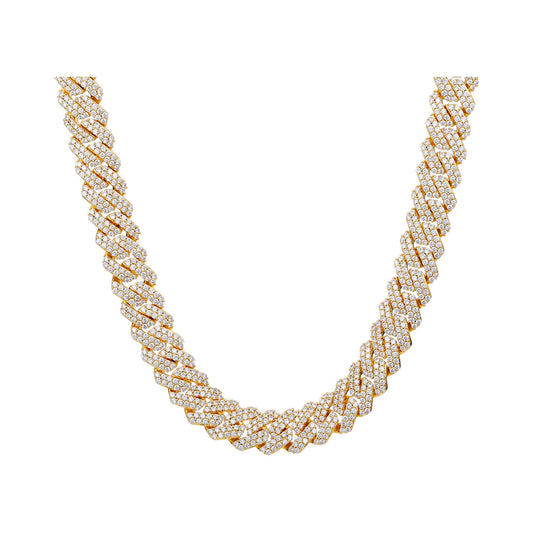 Heavy Cuban Link Brass Chain & Bracelet from Carat and Kraft, on white
