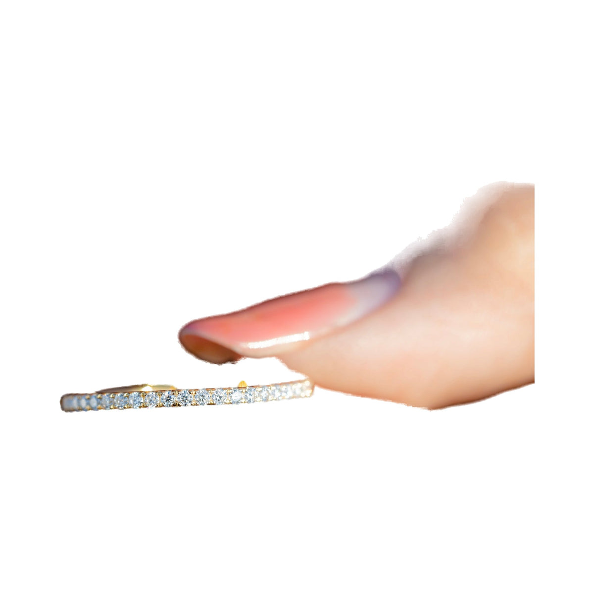 1.2mm Simulate & Moissanite Diamond Half Eternity Band from Carat and Kraft, on white