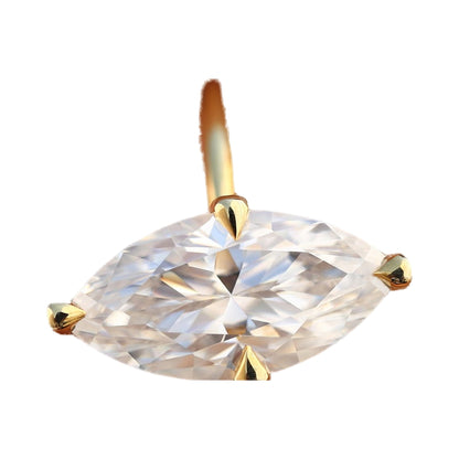 Marquise Cut Moissanite Diamond Engagement Ring from Carat and Kraft, on white