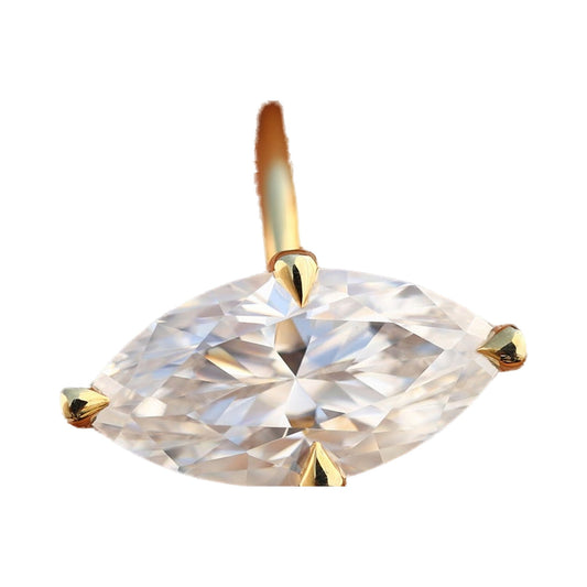 Marquise Cut Moissanite Diamond Engagement Ring from Carat and Kraft, on white