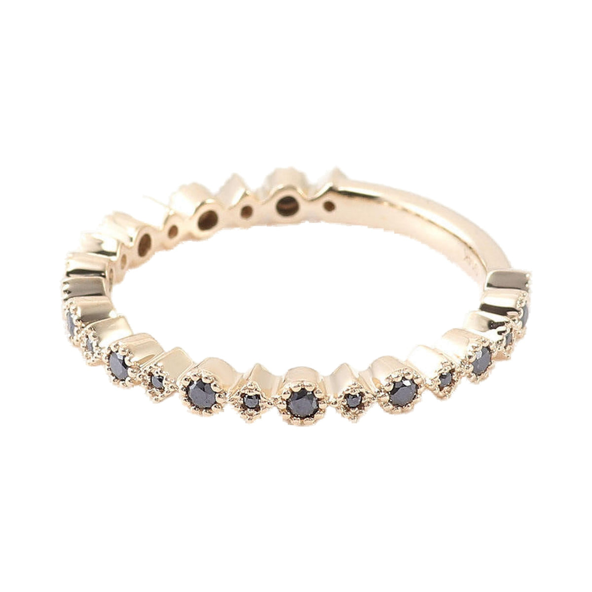 Moissanite Black Diamond Milgrain Wedding Band from Carat and Kraft, on white