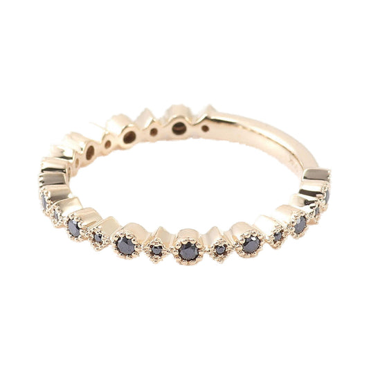 Moissanite Black Diamond Milgrain Wedding Band from Carat and Kraft, on white