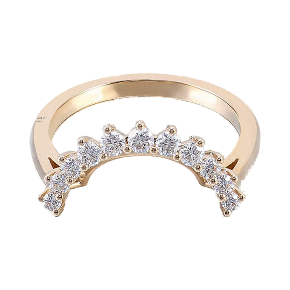 Moissanite Curved Wedding Band Set, Moissanite Band Set, Curved Wedding Band from Carat and Kraft, on white