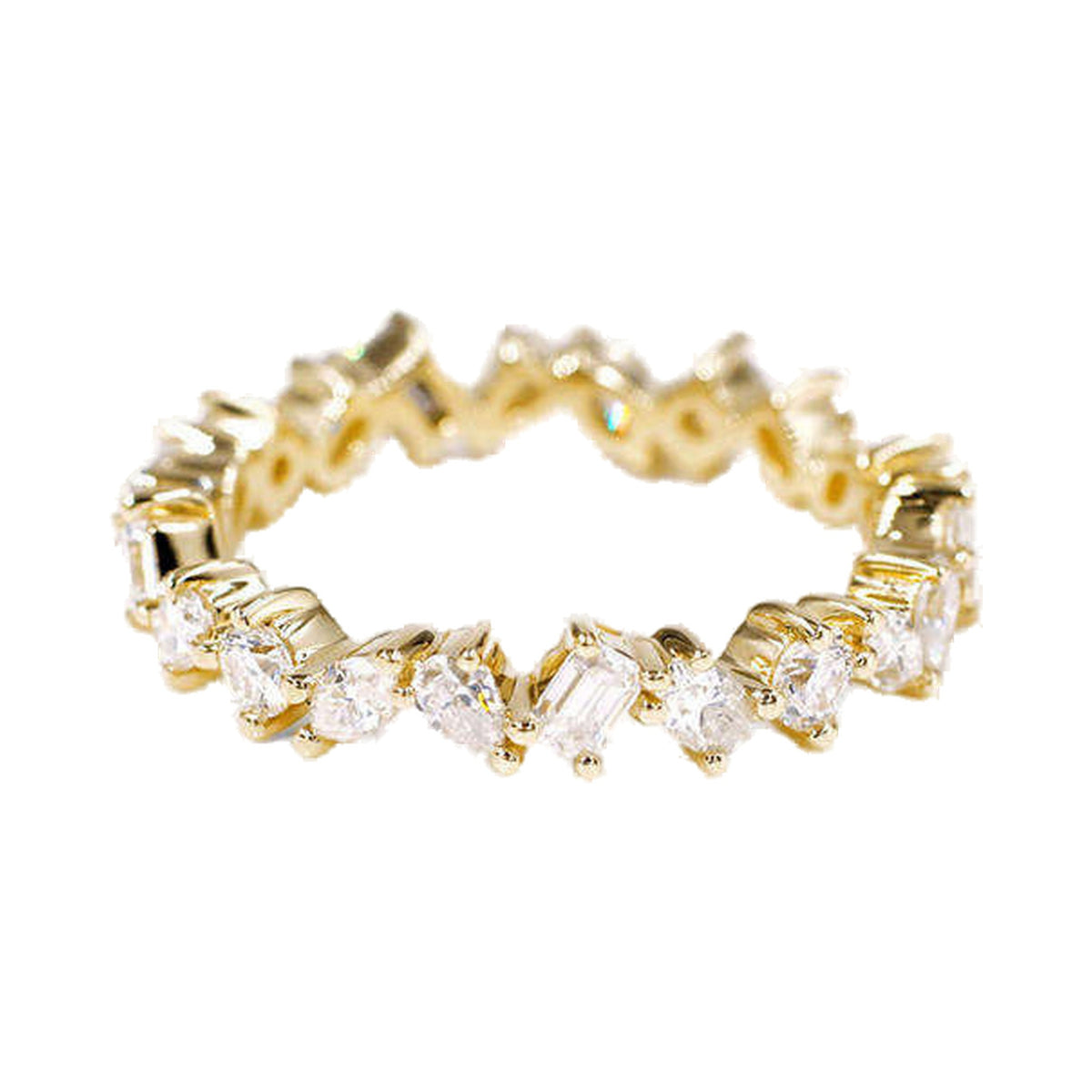 Multi Shape Lab Grown Diamond Full Eternity Band from Carat and Kraft, on white