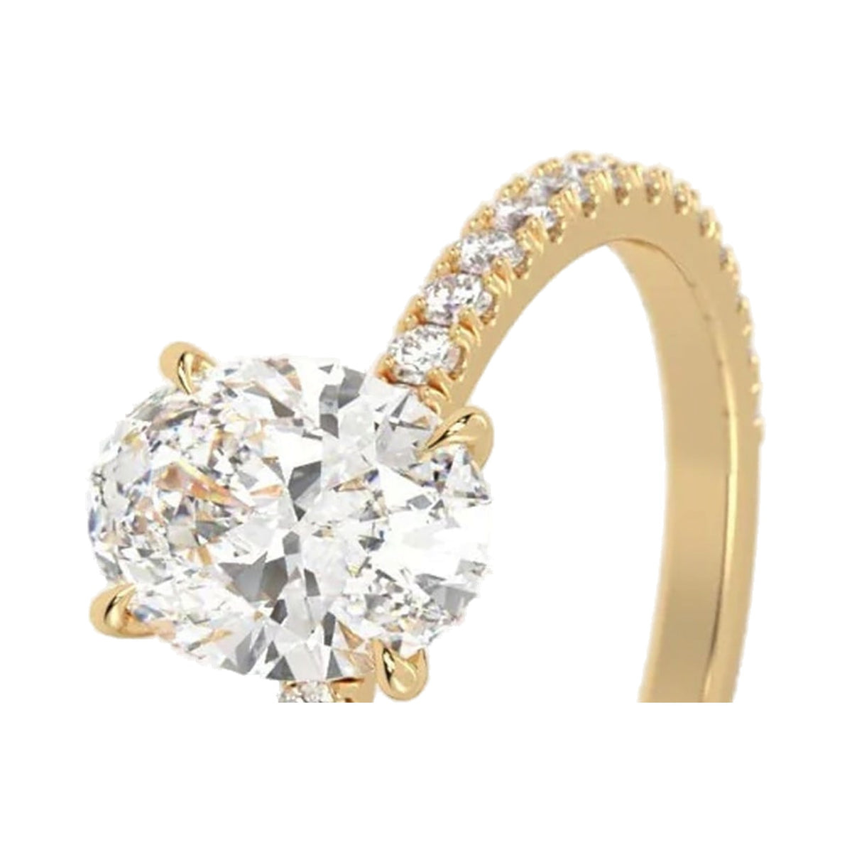 Oval Cut Lab Grown Diamond Ring, Pave Set Engagement Ring from Carat and Kraft, on white