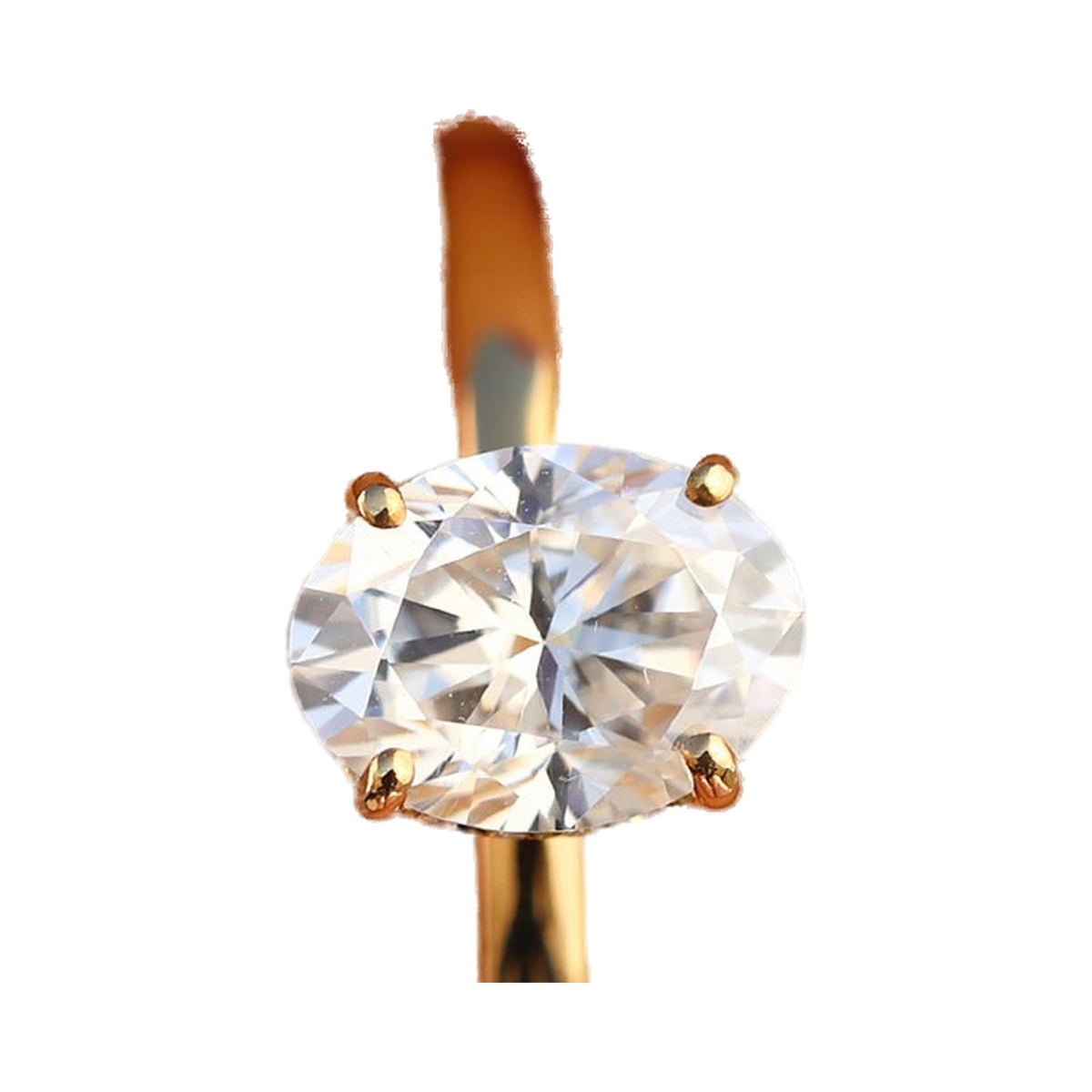 Oval Hidden Halo Moissanite Engagement Ring from Carat and Kraft, on white
