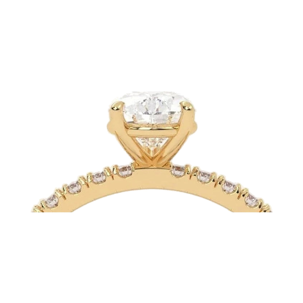 Pear Cut Moissanite Diamond Engagement Ring With Pave Setting from Carat and Kraft, on white