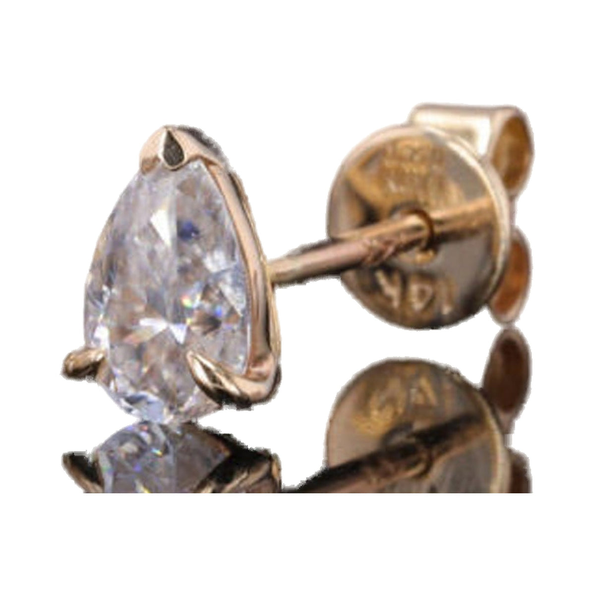 Pear Cut Moissanite Diamond Stud Earrings from Carat and Kraft, on white