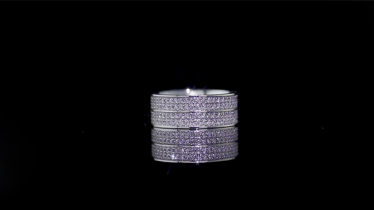 Micro Pave Set Full Eternity Moissanite Diamond Wedding Band