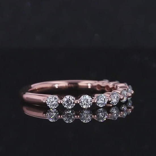 2.5mm Floating Bubble Bezel Set Half Eternity Band