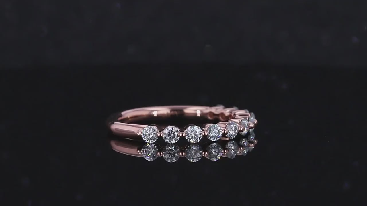 2.5mm Floating Bubble Bezel Set Half Eternity Band