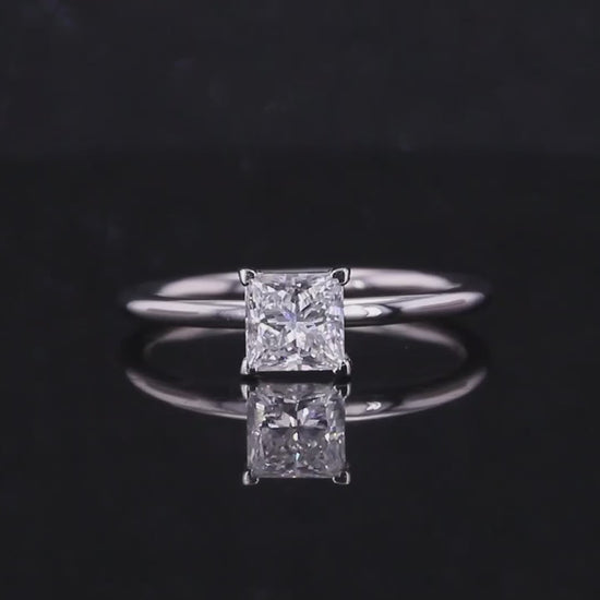 Princess Cut Lab Grown Diamond Ring, Solitaire Engagement Ring